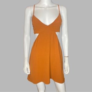 Forever 21 Burnt Orange Cut Out Low Back Mini Dress